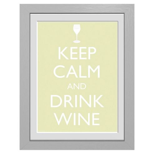Image of Keep Calm And Drink Wine Framed Print, 30x40cm