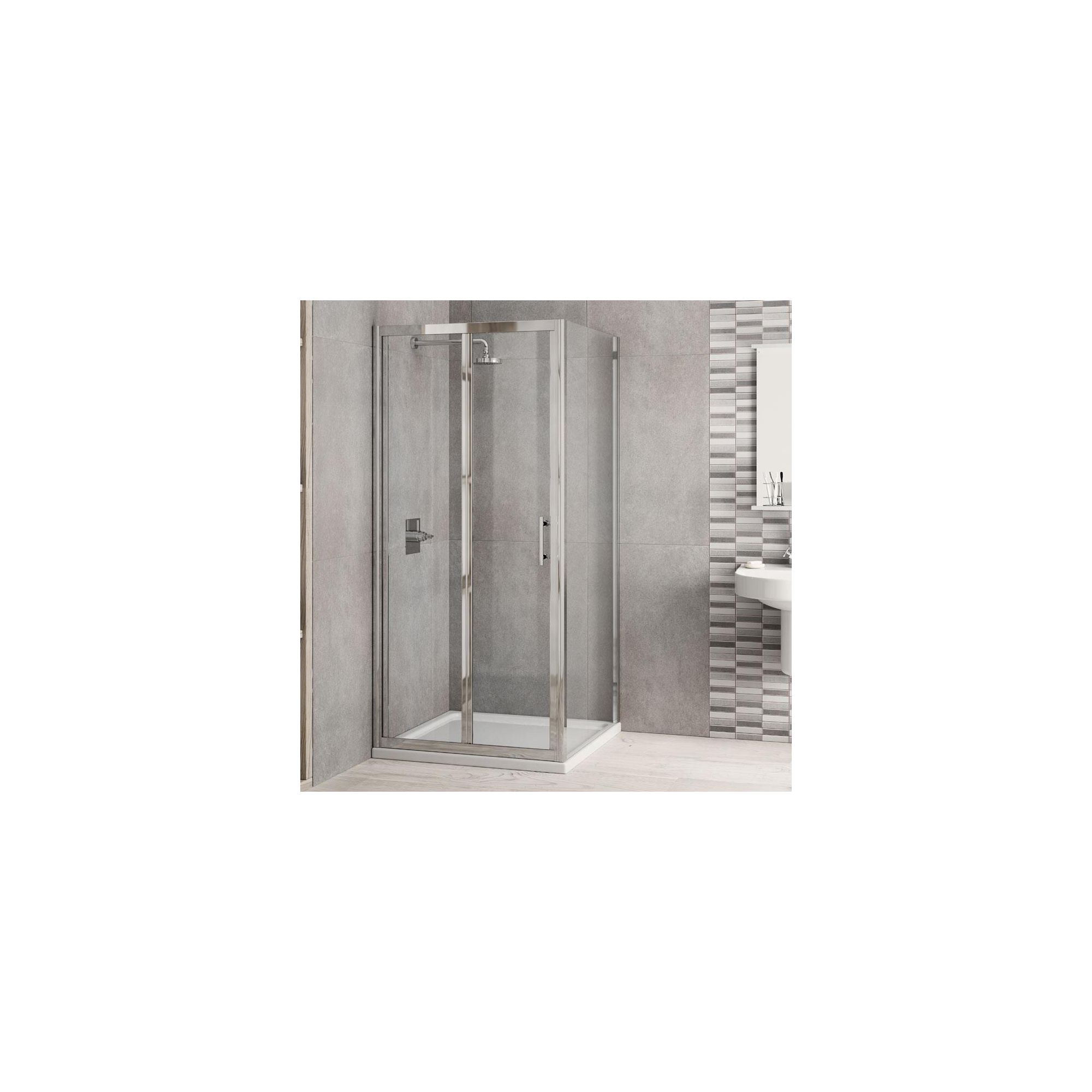 Elemis Inspire Bi-Fold Door Shower Enclosure, 800mm x 800mm, 6mm Glass, Low Profile Tray at Tesco Direct
