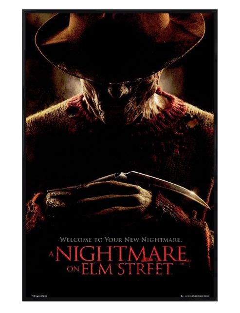 Image of Gloss Black Framed Freddy Krueger Nightmare On Elm Street Poster