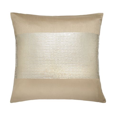 Image of Catherine Lansfield Home Silk Sequin Gold Cushion Cover