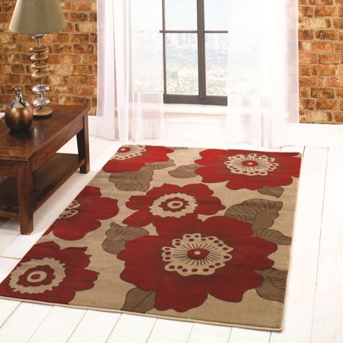 Image of Sincerity Modern Blossom Red 160x230 Cm Rug