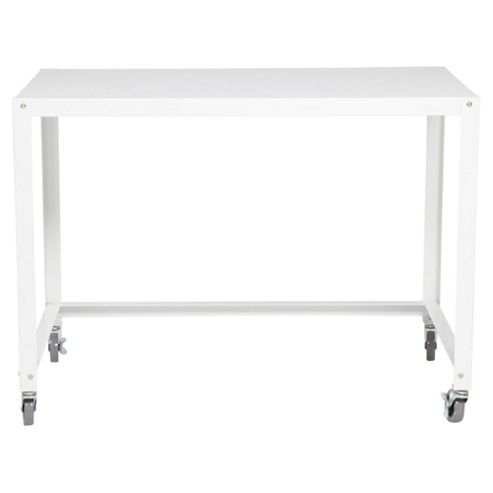 Image of Hoxton Metal Desk With Castor Feet, White