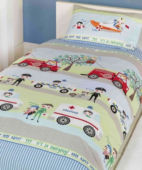 Image of Emergency Vehicle Toddler Bedding Set