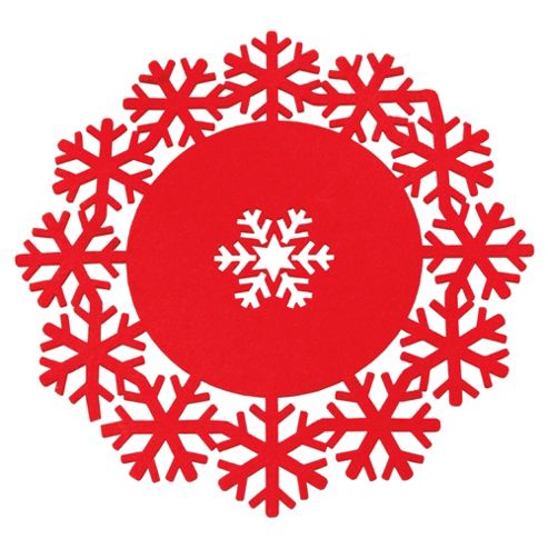 Image of Tesco Christmas Snowflake Felt Placemat