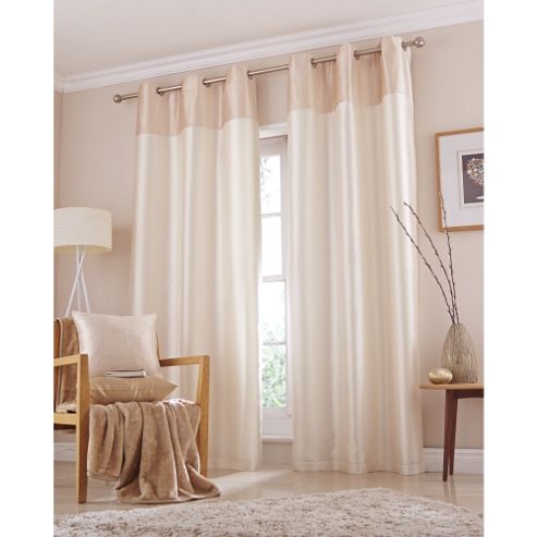 Image of Catherine Lansfield Home Opulent Velvet Cream Curtains 90x90