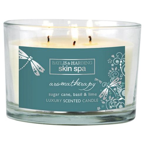Image of Baylis & Harding 3 Wick Candle, Sugar Cane Basil & Lime