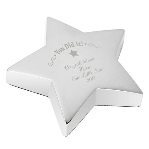 Image of Personalised You Did It! Star Congratulations Paperweight