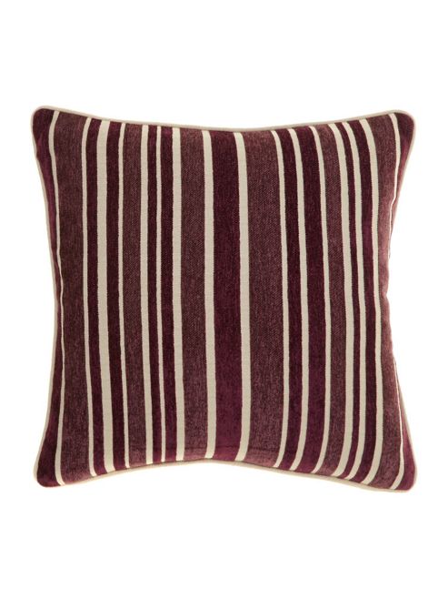 Image of Linea Stripe Chenille Cushion, Purple