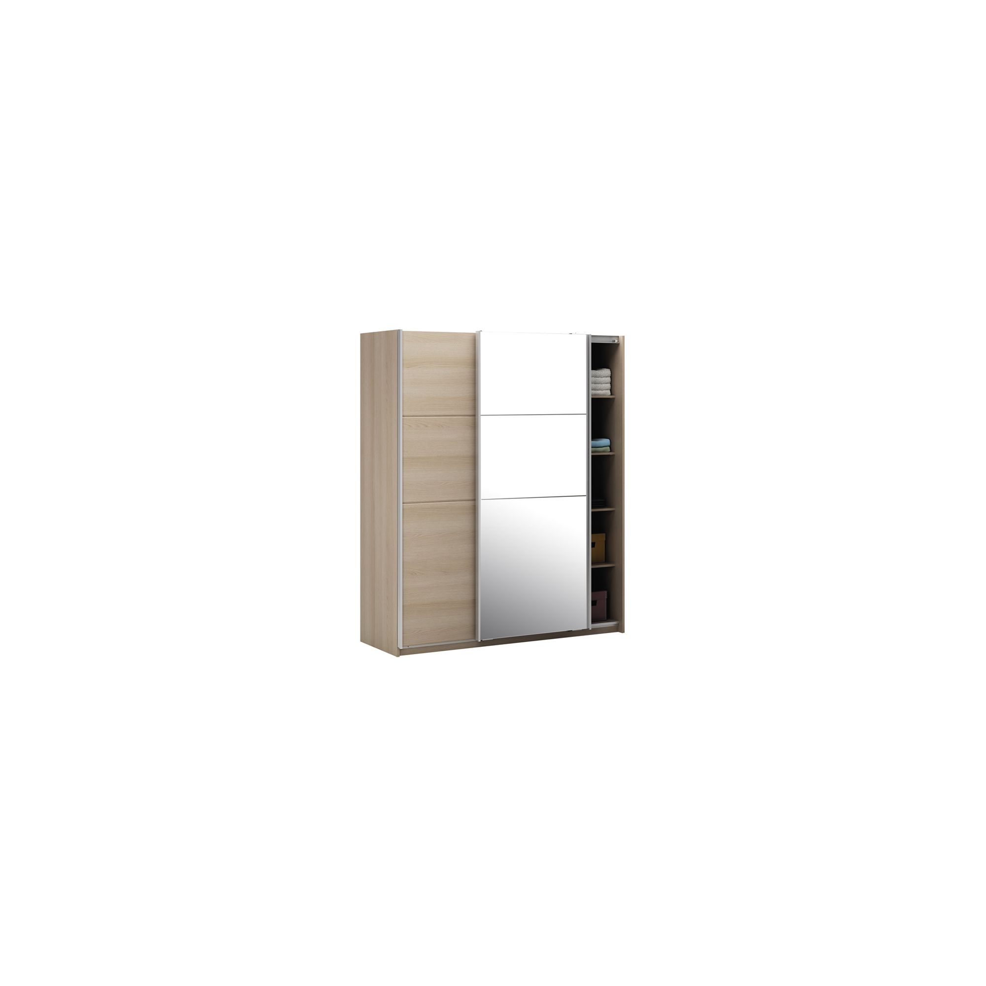 Altruna Elmont Mirrored Slider Wardrobe in Light Oak Veneer at Tesco Direct