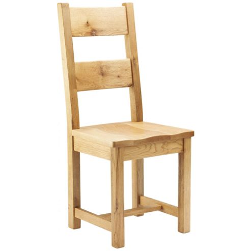 Image of Chunky Oak Dining Chair With Wooden Seat