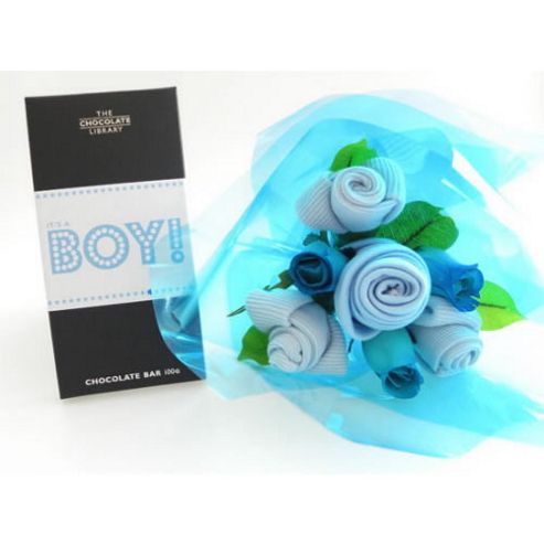 Image of It's A Boy Baby Bouquet Combo