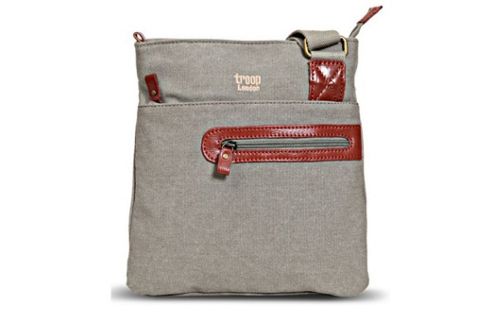 Image of Trp0227 Troop London Classic Canvas Across Body Bag Khaki