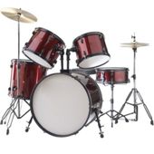 Rocket 5 Piece Rock 22in Drum Kit Wine Red