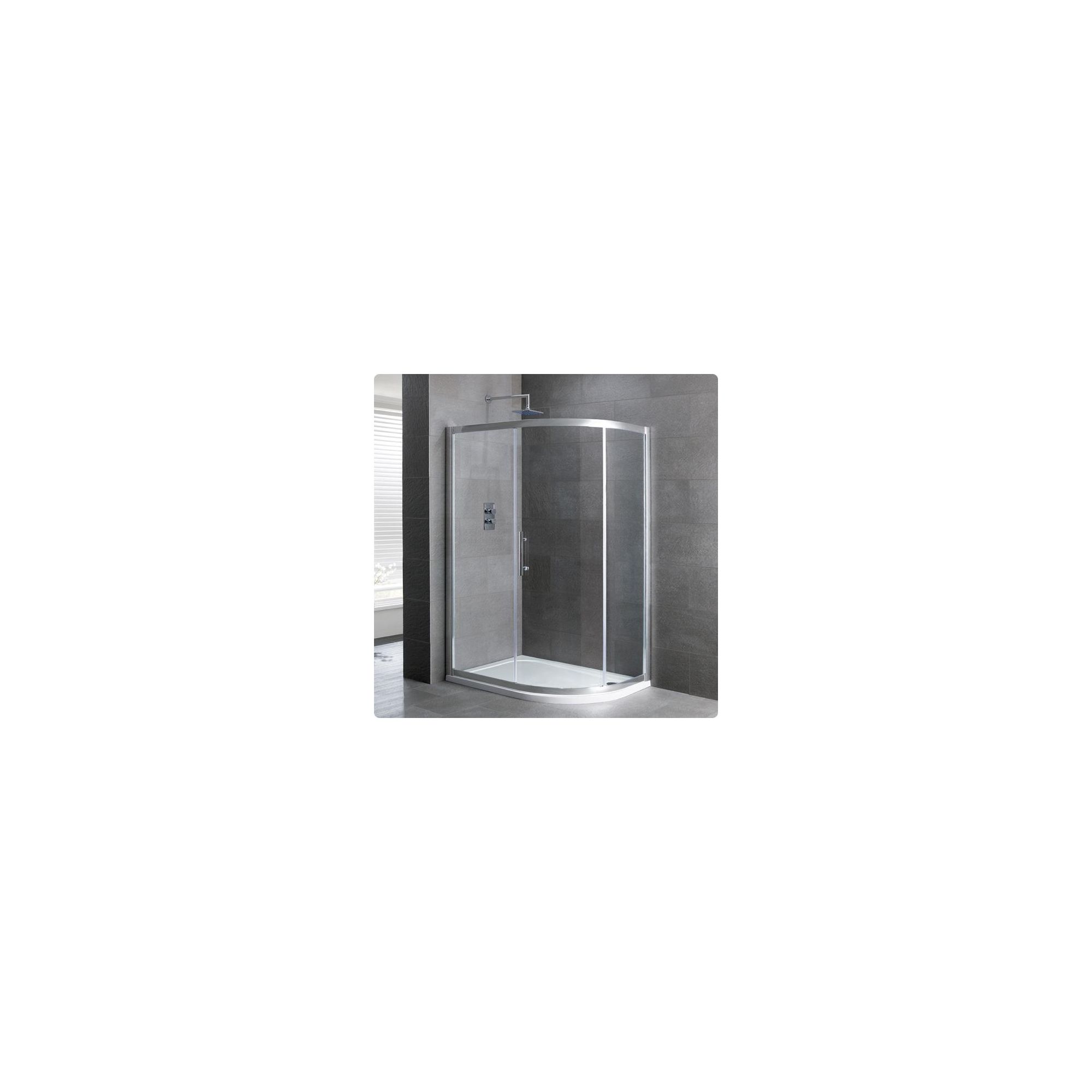 Duchy Select Silver 1 Door Offset Quadrant Shower Enclosure 1000mm x 760mm, Standard Tray, 6mm Glass at Tesco Direct