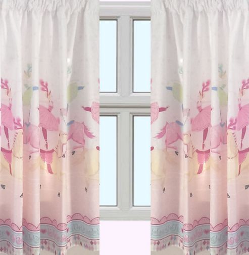 Image of Horse And Ballerina Curtains 54s - Multi