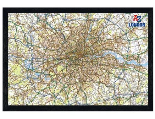 Image of Black Wooden Framed The A-z Of London Poster