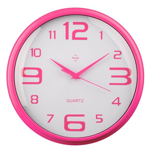 Image of Premier Housewares Wall Clock - Hot Pink