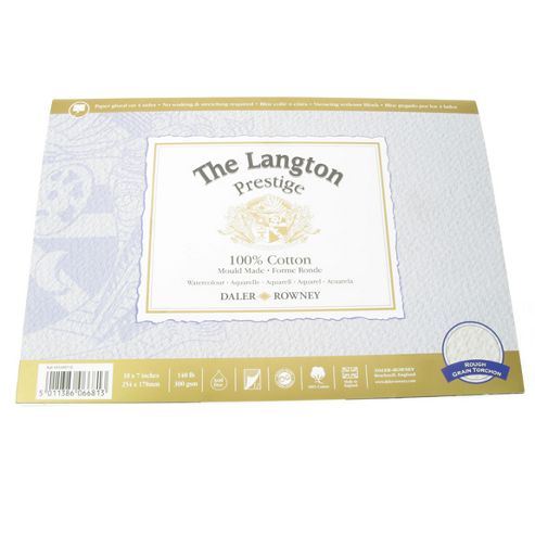 Image of Daler Langton Prestige Watercolour Block Rough 10 X 7