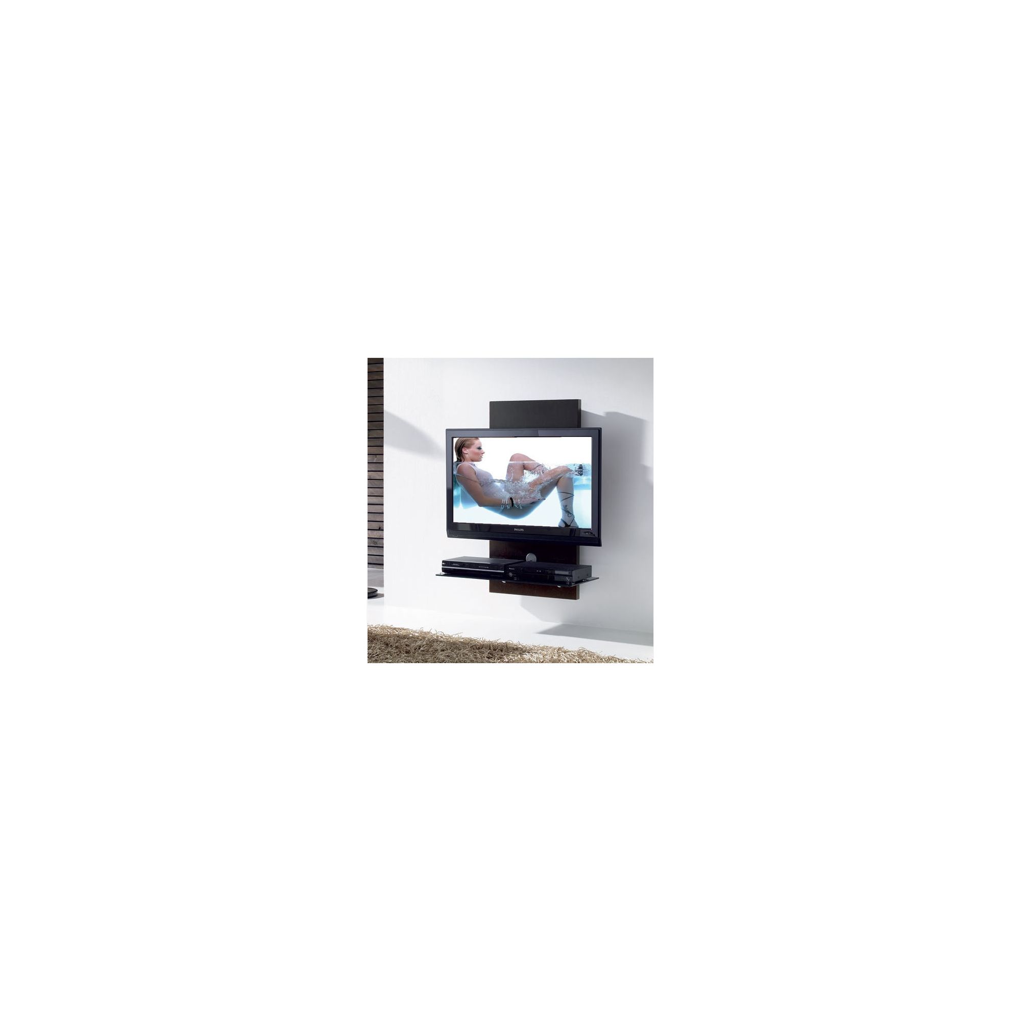 Triskom Wooden TV Stand for LCD / Plasmas with Bracket - Wenge Dark Brown at Tesco Direct