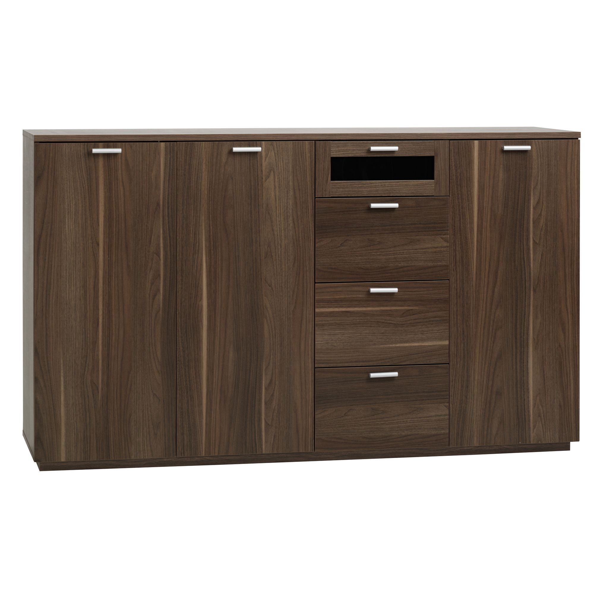 Tvilum New York Sideboard with Three Doors and Four Drawers in Dark Walnut at Tesco Direct