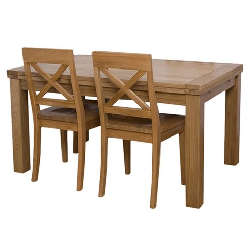 Image of G&p Furniture Rectangular Extending Oak Dining Table - 76.2cm H X 140cm - 230cm W X 90cm D