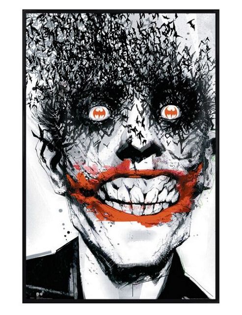 Image of Gloss Black Framed Dc Comics Batman Joker Bats Poster