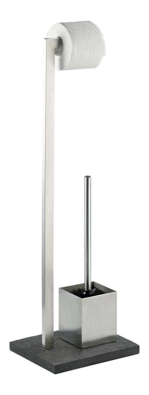 Image of Wenko Slate Rock Bathroom Stand For Toilet Paper And Brush