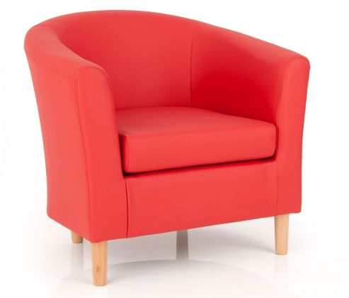 Image of Ultimum Lifestyle Salcombe Faux Leather Tub Chair - Red