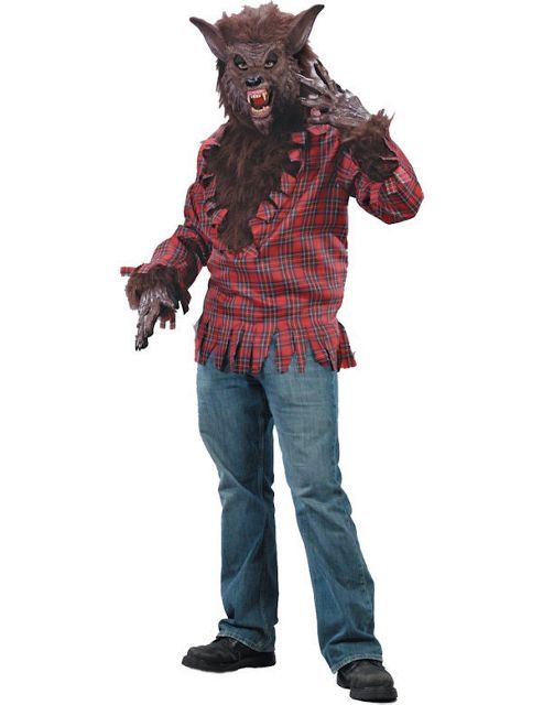 Image of Adult Halloween Werewolf Costume (brown)