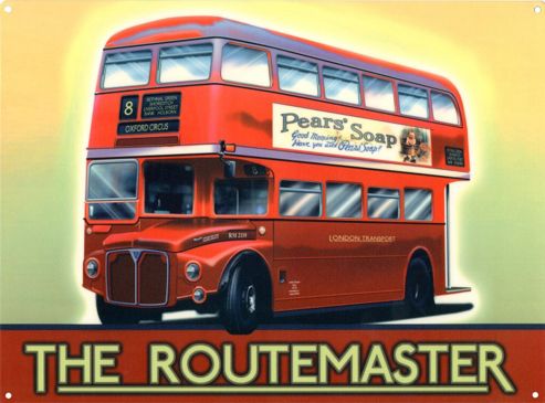 Image of London Double Decker Red Bus The Routemaster Tin Sign