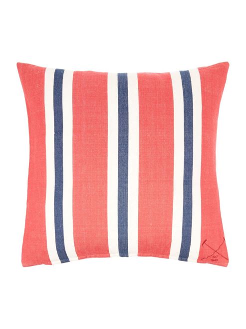 Image of Linea Oversized Woven Stripe Cushion, Red