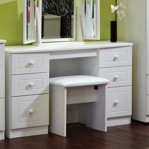 Image of Welcome Furniture Warwick Kneehole Dressing Table - White