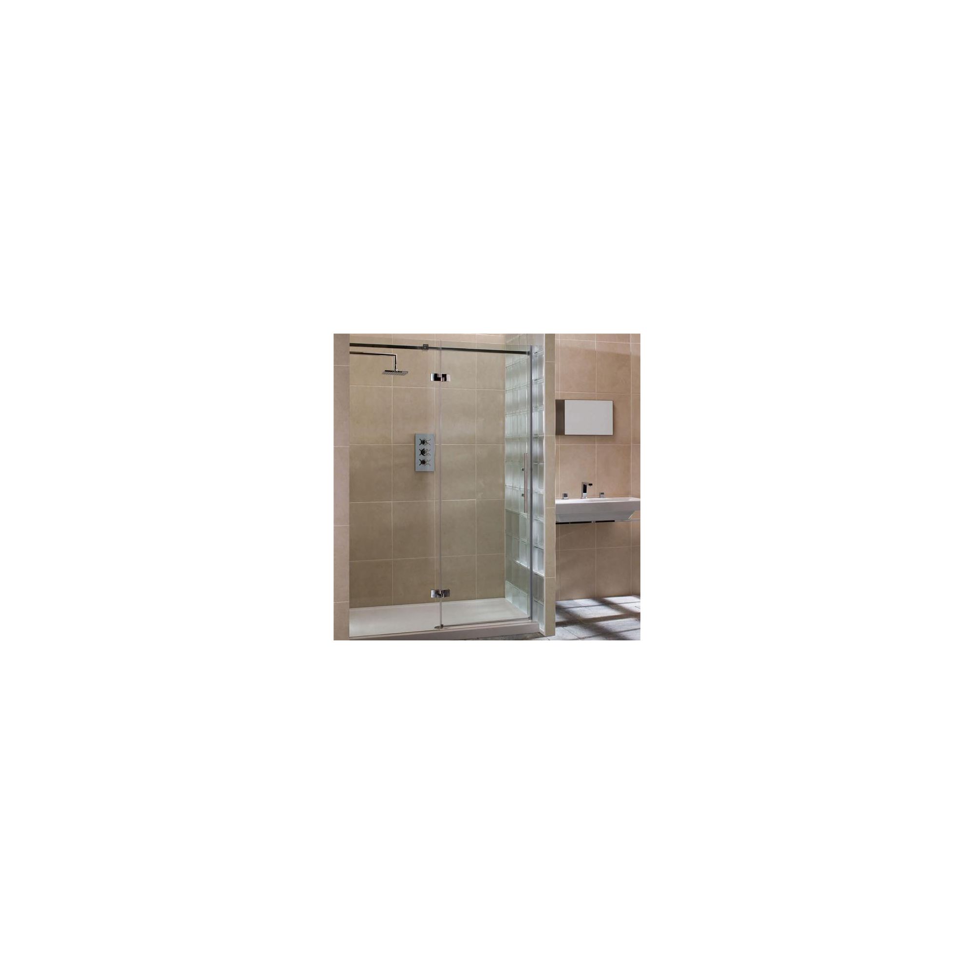 Merlyn Vivid Nine Hinged Door Alcove Shower Enclosure with Inline Panel, 1200mm x 800mm, Left Handed, Low Profile Tray, 8mm Glass at Tesco Direct