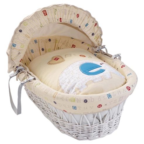 Image of Clair De Lune Abc White Wicker Basket