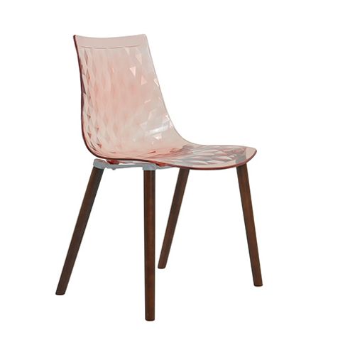 Image of Fizz Gel Dining Chair Dark Wood Leg Pink