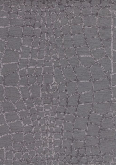 Image of Angelo Harmony Dark Gray Knotted Rug - 240cm H X 170cm W (7 Ft 10.5 In X 5 Ft 7 In)