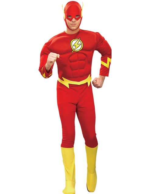 Image of Adult Muscle Chest The Flash Super Hero Costume Medium