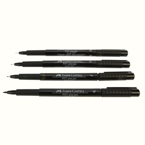 Image of Faber-castell 4pitt Artist Pen Manga Black Wallet Set