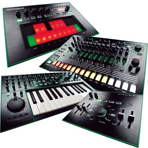 Image of Roland Aira Pack 5 Includes - Tb-3 Touch Bassline, Tr-8 Rhythm Performer, System-1 Synthesiser, Vt-3 Voice Transformer