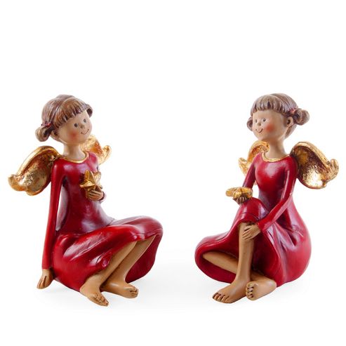 Image of Set Of Two Sitting Christmas Fairy Ornaments