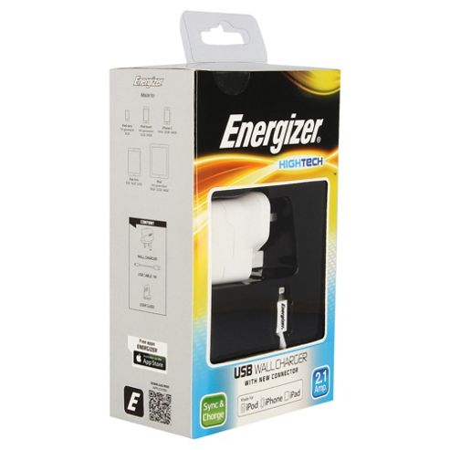 Image of Energizer Lightening Cable & 2.1amp Mains Charger