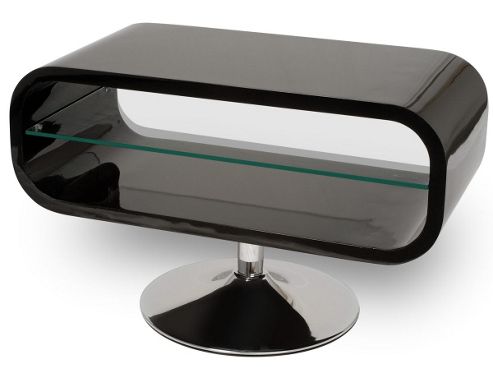Image of Opod Piano Black And Clear Glass Stand For Tvs Up To 32 Inch