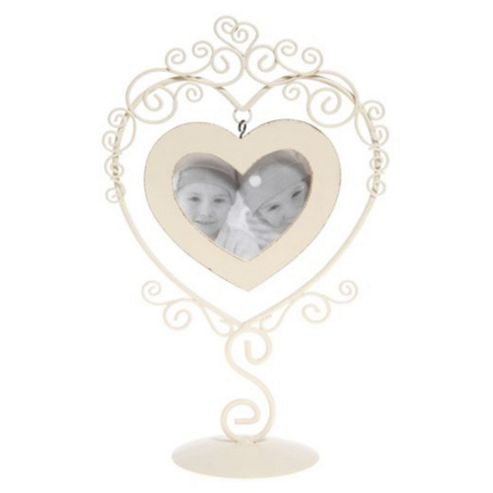 Image of Ornate Metal And Wire Picture Frame - Cream