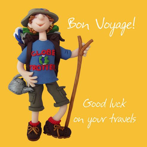 Image of Holy Mackerel Good Luck On Your Travels. Bon Voyage Greetings Card