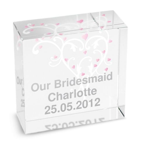Image of Personalised Heart Swirl Medium Crystal Token