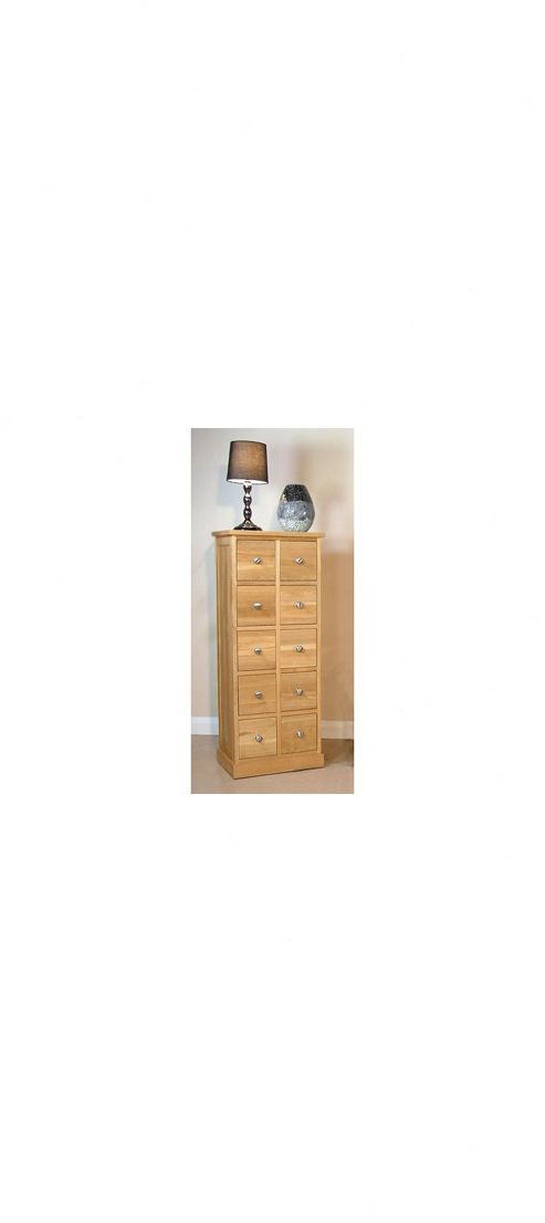 Image of Baumhaus Mobel Oak Multi-drawer Storage Chest