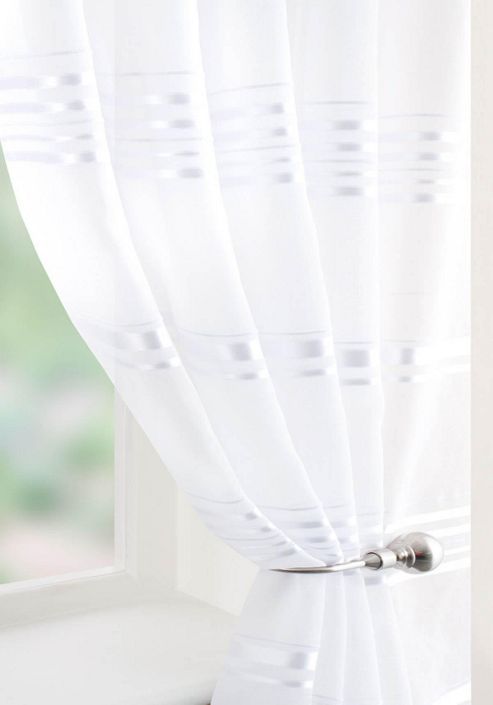 Image of Treviso Voile Curtain Panel - White