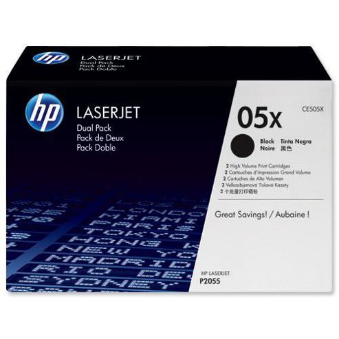 Image of Hewlett-packard 05x Smart Print Cartridge Dual Pack For Laserjet P2055 - Black