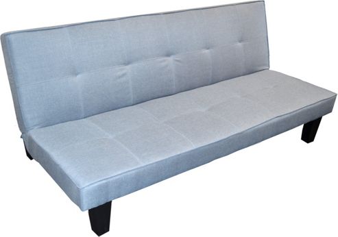 Image of Harbour Housewares Folding Sofa Bed With 3 Positions. Grey / Blue
