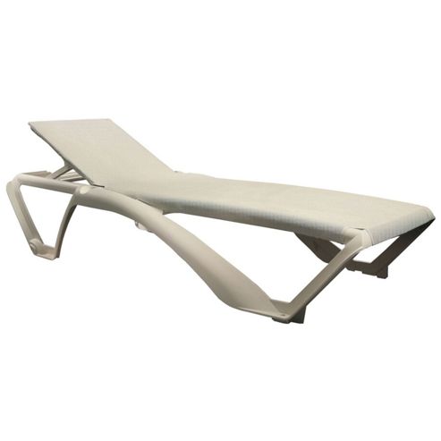 Image of Resol Marina Sun Lounger - Ivory Cream Frame With Natural / Cream Canvas